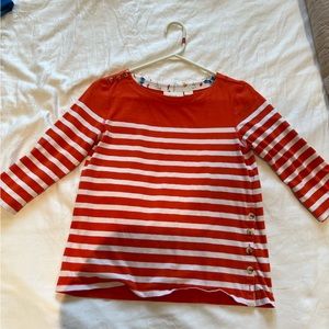 Maeve by Anthropologie boat neck striped orange top size small